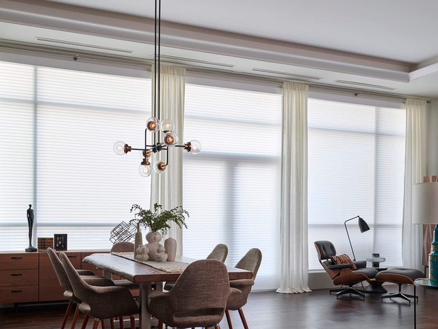 Custom roller shades in a Central Florida living space